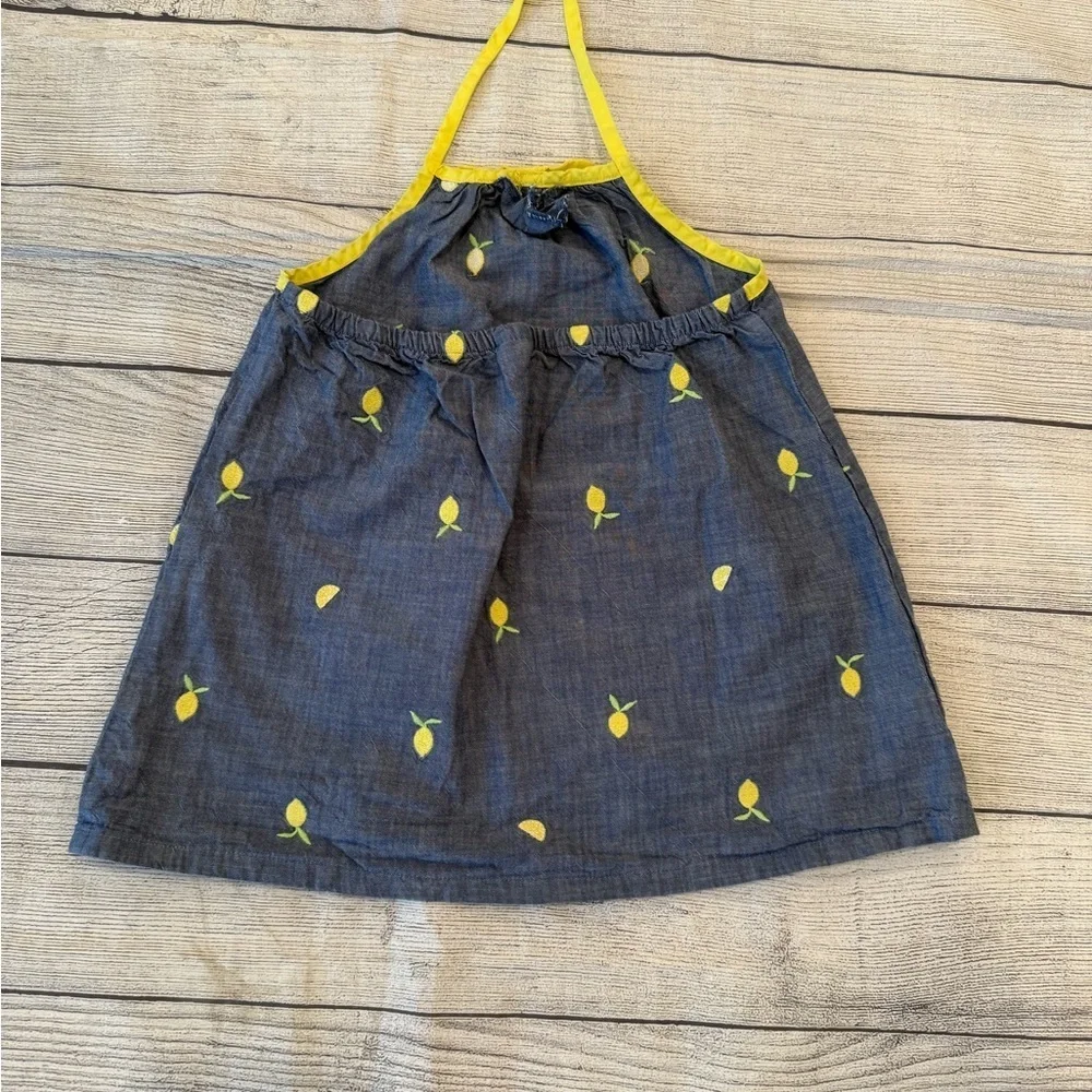 GYMBOREE Charming Kids Lemon Print Dress - Yellow & Blue/size 12